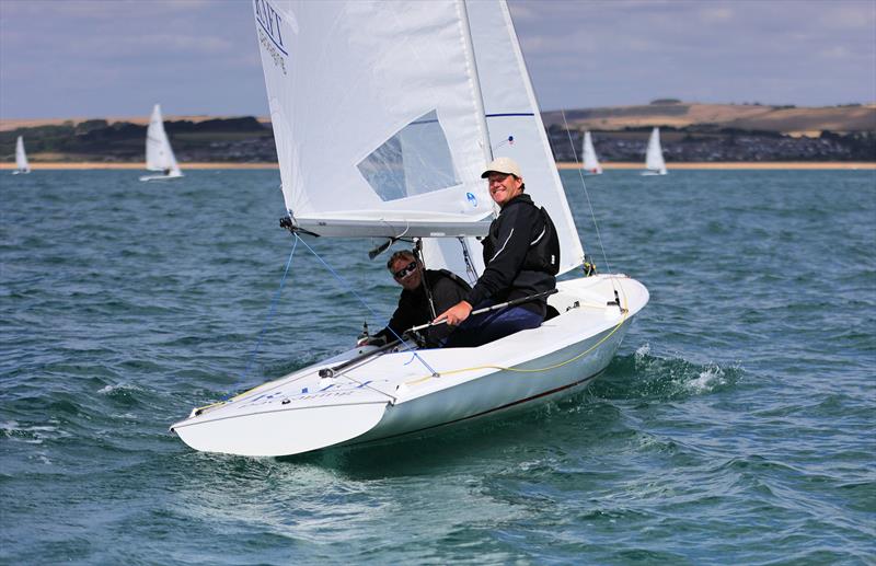 Race 9 - GBR 3904 on the second upwind leg on day 5 of the 2025 Flying Fifteen Worlds at the WPNSA photo copyright Mark Jardine taken at Weymouth & Portland National Sailing Academy and featuring the Flying Fifteen class
