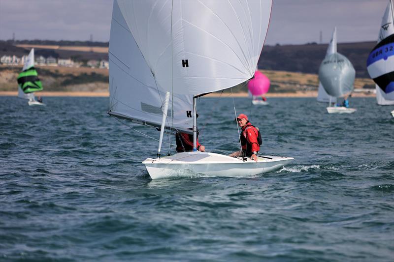 Race 9 - GBR 3664 on the first downwind leg on day 5 of the 2025 Flying Fifteen Worlds at the WPNSA photo copyright Mark Jardine taken at Weymouth & Portland National Sailing Academy and featuring the Flying Fifteen class