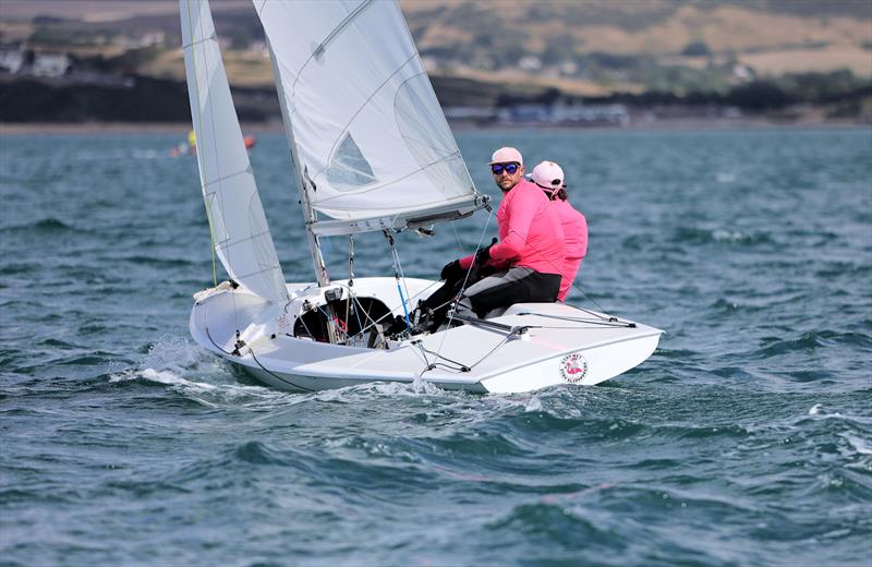 Race 9 - AUS 3586 on the first upwind leg on day 5 of the 2025 Flying Fifteen Worlds at the WPNSA photo copyright Mark Jardine taken at Weymouth & Portland National Sailing Academy and featuring the Flying Fifteen class