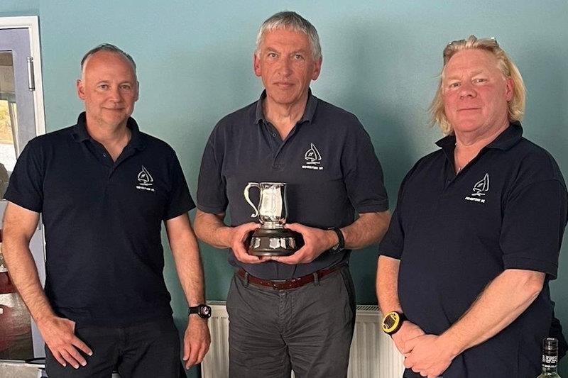 (L-R) Overall winners, Mal Hartland and David McKee, with Mick Scholes - Flying Fifteen open meeting at Dovestone - photo © Sam Allen