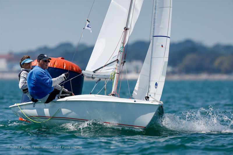 Florence, GBR 3974, on Sunday at the International Paint Poole Regatta 2026 photo copyright Paul Wyeth / www.pwpictures.com taken at Parkstone Yacht Club and featuring the Flying Fifteen class