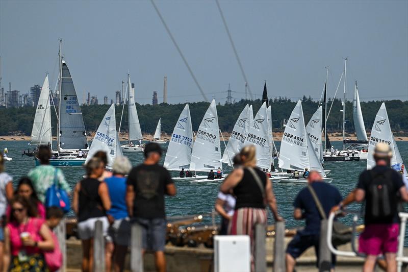 Flying 15s provide entertainment from the shore - North Sails Cowes Week Day 2 - photo © Paul Wyeth / www.pwpictures.com