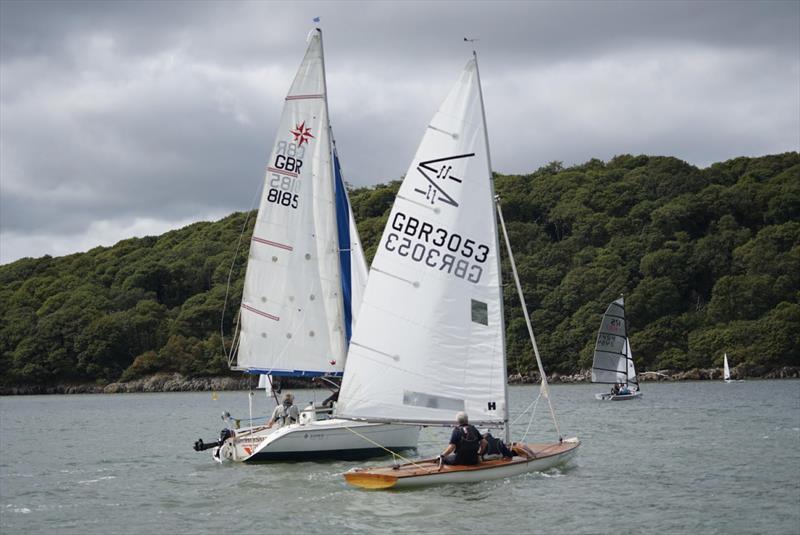 Flying Fifteen and Sunfast: Andrew Johnson and Anna Milne in close company with Neil and Heather McCormack - Solway Yacht Club's Kippford Week and the Kippford RNLI Regatta photo copyright Finlay Train taken at Solway Yacht Club and featuring the Flying Fifteen class