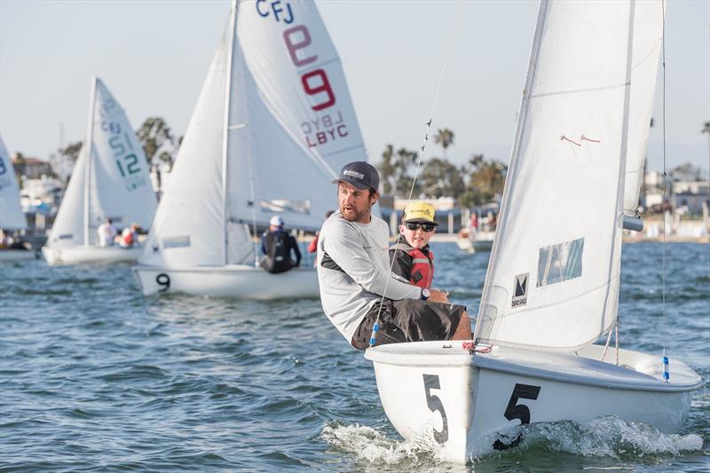 Chris Steele with LBYC Jr. Jack Snow in the Junior Congressional Cup photo copyright Ian Roman / WMRT taken at Long Beach Yacht Club and featuring the Flying Junior class