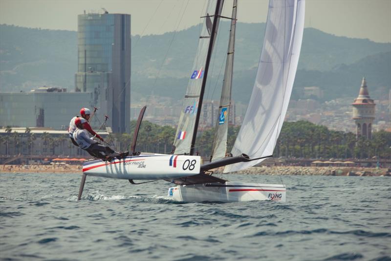 Team France Jeune win the Flying Phantom Series at Extreme Sailing Series™ Act 3, Barcelona 2018 photo copyright Lloyd Images taken at  and featuring the Flying Phantom class