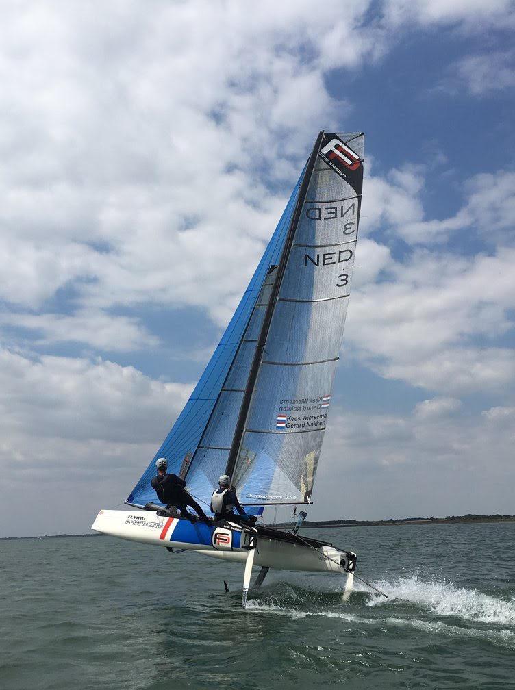 Flying Phantom during the East Coast Piers Race photo copyright Richard Dixon taken at Marconi Sailing Club and featuring the Flying Phantom class