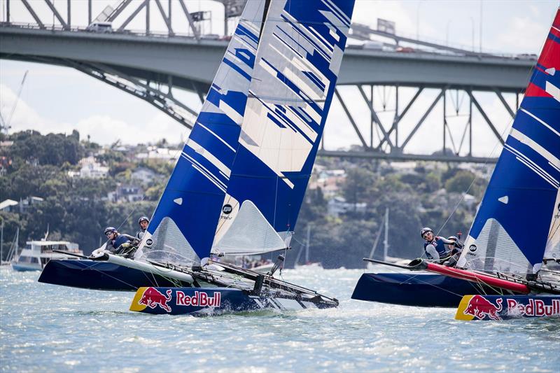 Young Sailors perform during Red Bull Foiling Generation on the Waitemata Harbour in Auckland, New Zealand on February 22, - photo © Graeme Murray