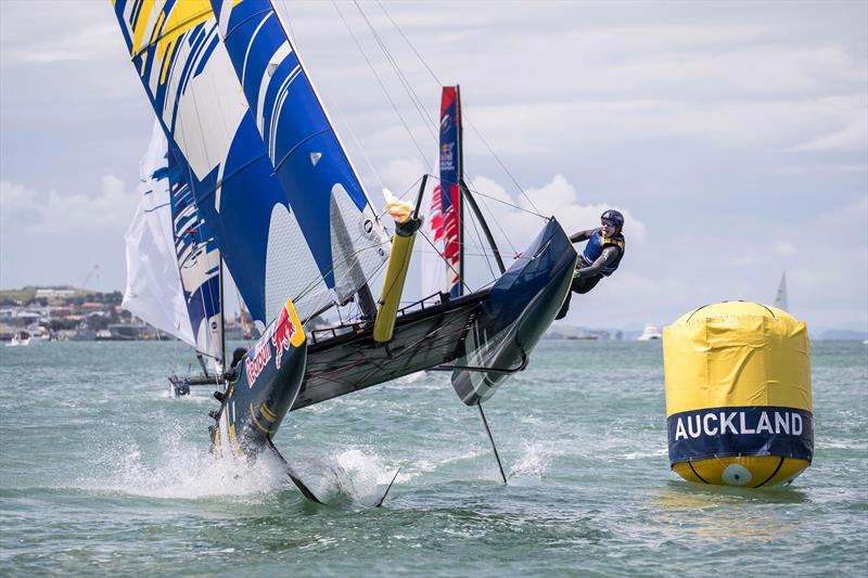 Young Sailors perform during Red Bull Foiling Generation on the Waitemata Harbour in Auckland, New Zealand on February 22, - photo © Graeme Murray