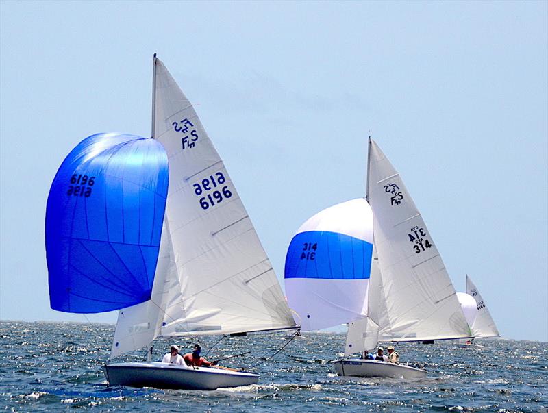 Zeke Horowitz and crew Jay Horowitz, father and son from Annapolis, MD. (6196) are in a three way tie for places 2,3,4 in the Flying Scot North American Championship in Pensacola FL photo copyright Talbot Wilson taken at Pensacola Yacht Club and featuring the Flying Scot class