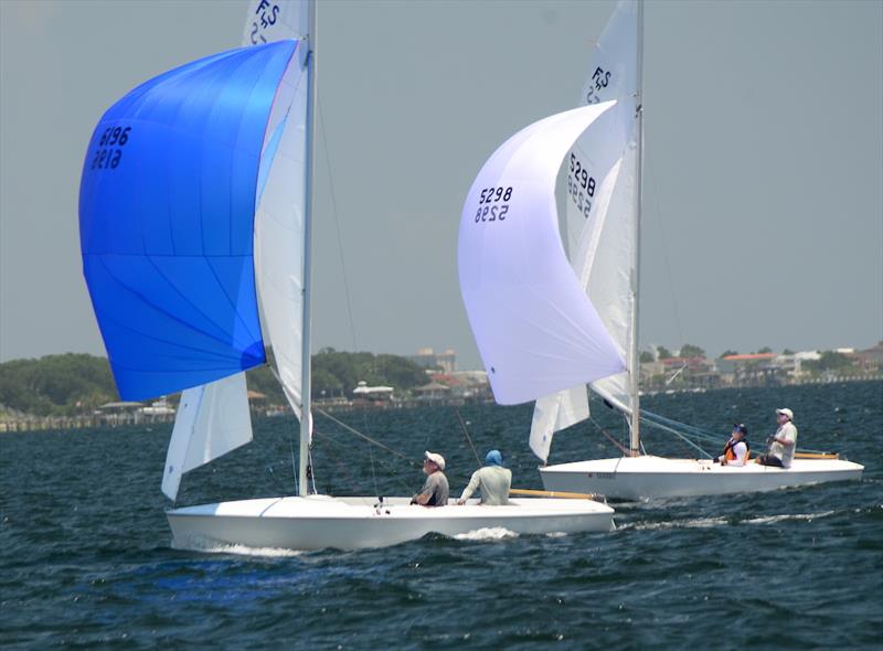 After four of five scheduled races, Zeke Horowitz and crew Jay Horowitz, son and father from Annapolis, MD. (6196) lead the Flying Scot North American Championship in Pensacola FL with nine points photo copyright Talbot Wilson taken at Pensacola Yacht Club and featuring the Flying Scot class