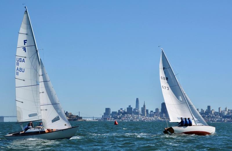 US team of Tom Reed (US 111) and British team, Simon Osgood (GBR673) at finish - Folkboat International Cup 2019 photo copyright Jim Erskine taken at  and featuring the Folkboat class