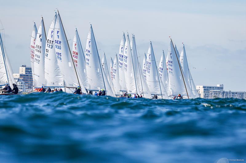 More than 50 Nordic Folkboats fought off Kiel for the Gold Cup as an unofficial world championship at Kieler Woche photo copyright Christian Beeck / Kieler Woche  taken at Kieler Yacht Club and featuring the Folkboat class