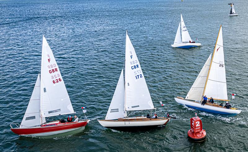 Folkboats on day 3 at Cowes Classics Week 2022 photo copyright Tim Jeffreys Photography taken at Royal London Yacht Club and featuring the Folkboat class