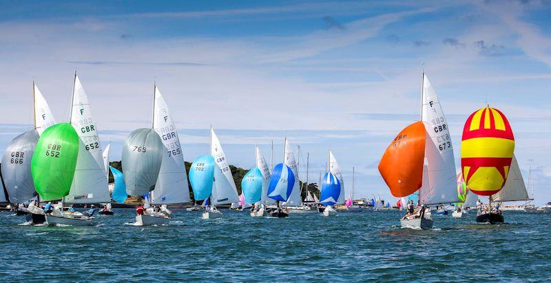 Folkboats racing in the Western Solent - Taittinger Regatta 2022 photo copyright Jake Sugden taken at Royal Solent Yacht Club and featuring the Folkboat class