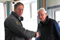 Peter Stollery collecting both the Footy Champion's Trophy & Videlo Globe from his RO dad - Footy National Championship at Frensham © Oliver Stollery