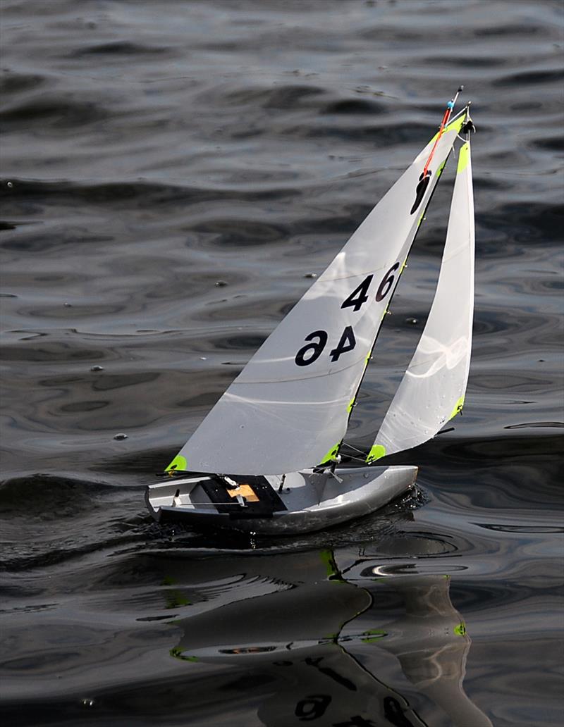 American GREEN HORNET design 3D printed hull - Videlo Globe (Footy class at Frensham) photo copyright Roger Stollery taken at Frensham Pond Sailing Club and featuring the Footy class