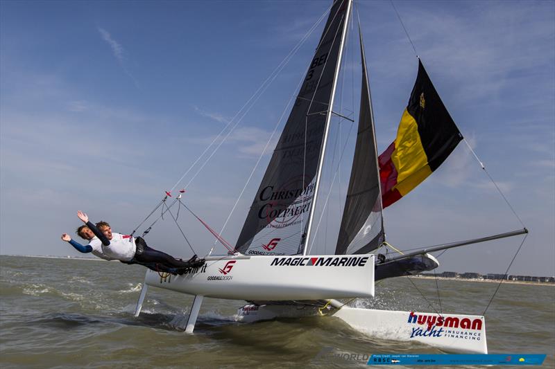 Henri Demesmaeker & Alec Bagué win the Formula 16 Worlds 2016 photo copyright Jasper van Staveren taken at  and featuring the Formula 16 class