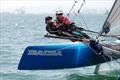 Steve and Jacob Rosenberg competing at the 2012 F18 Worlds, which was sailed out of Long Beach, and where Jacob was the lightest weight crew in the fleet. Steve Rosenberg calls this his most enjoyable regatta result &copy; Steve Rosenberg Collection
