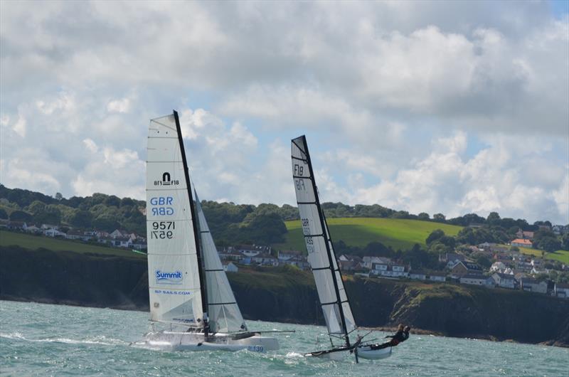 Tresaith Mariners 30th Anniversary Regatta photo copyright Gilly Llewelyn / www.gillyimages.co.uk taken at Tresaith Mariners Sailing Club and featuring the Formula 18 class