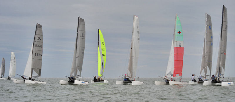 70 boats for the RNLI Pursuit Race at Whitstable Yacht Club photo copyright Tania Samus / www.photoblink.co.uk taken at Whitstable Yacht Club and featuring the Formula 18 class