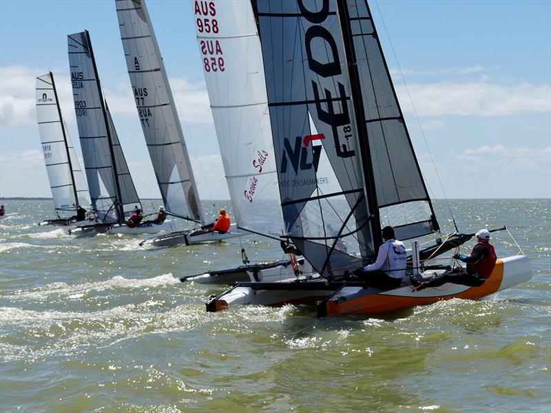 F18 Catamarans feature regularly in the Milang-Goolwa - Goolwa Regatta Week 2019 photo copyright Down Under Sail taken at Goolwa Regatta Yacht Club and featuring the Formula 18 class