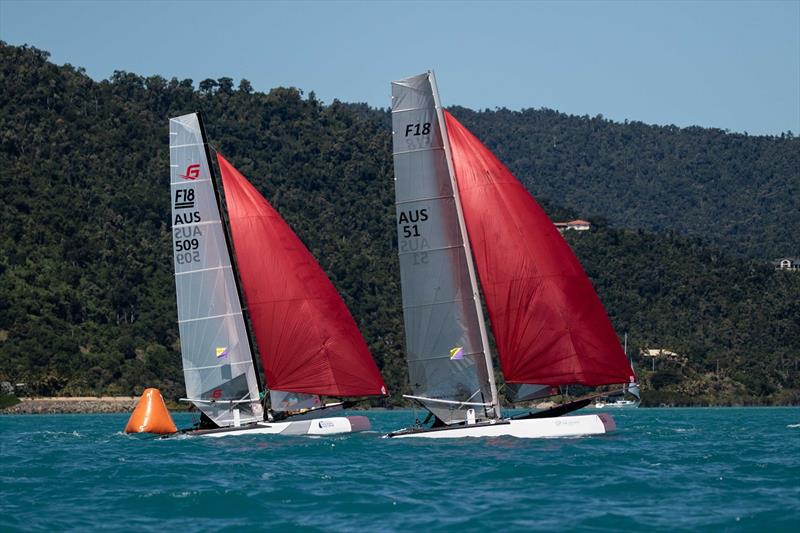 Two of a kind in the F18s - Airlie Beach Race Week - photo © Shirley Wodson