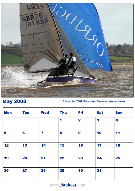 The May image in the Fotoboat 2008 calendar is taken by Heather Davies at the Starcross Steamer photo copyright Heather Davies / www.fotoboat.com taken at  and featuring the Fotoboat class