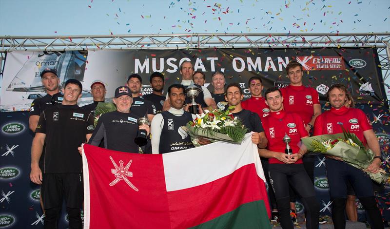 The podium at Extreme Sailing Series™ Act 1, Muscat - photo © Lloyd Images