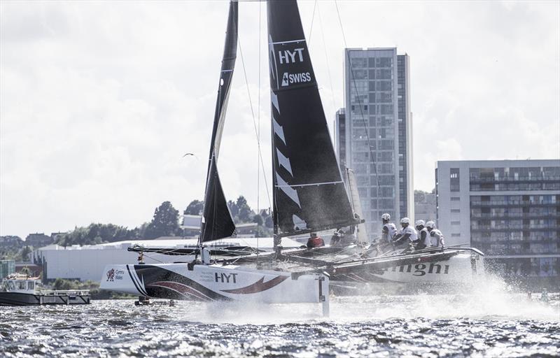 Extreme Sailing Series™ Act 3 day 2 in Cardiff Bay photo copyright Lloyd Images taken at  and featuring the GC32 class