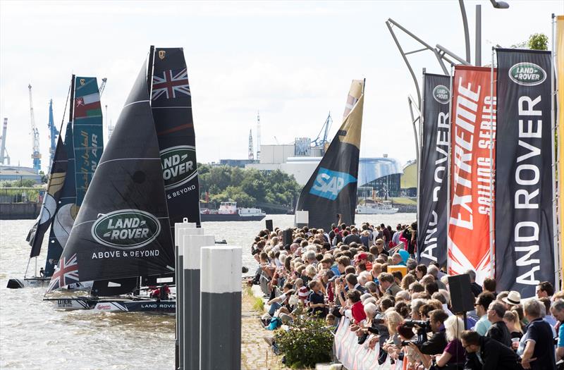 Thousands watch on day 3 of Extreme Sailing Series™ Act 4, Hamburg - photo © Mark Lloyd / www.lloydimages.com