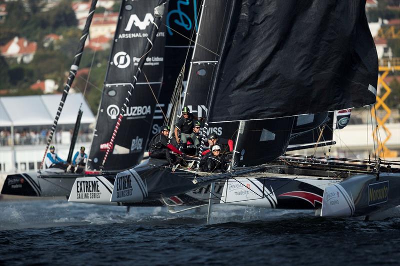 Adam Minoprio's NORAUTO on day 2 of Extreme Sailing Series™ Act 7, Lisbon photo copyright Lloyd Images taken at  and featuring the GC32 class