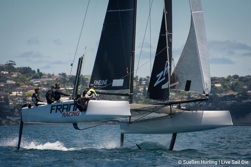 Frank Racing photo copyright Suellen Hurling / Live Sail Die taken at Royal New Zealand Yacht Squadron and featuring the GC32 class