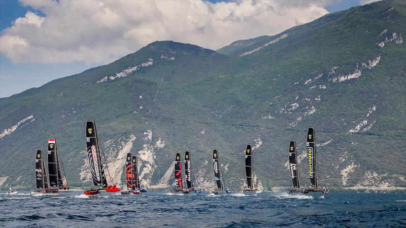 11 team from eight countries and four continents on day 2 of the GC32 Riva Cup photo copyright Jesus Renedo / GC 32 Racing Tour taken at Fraglia Vela Riva and featuring the GC32 class