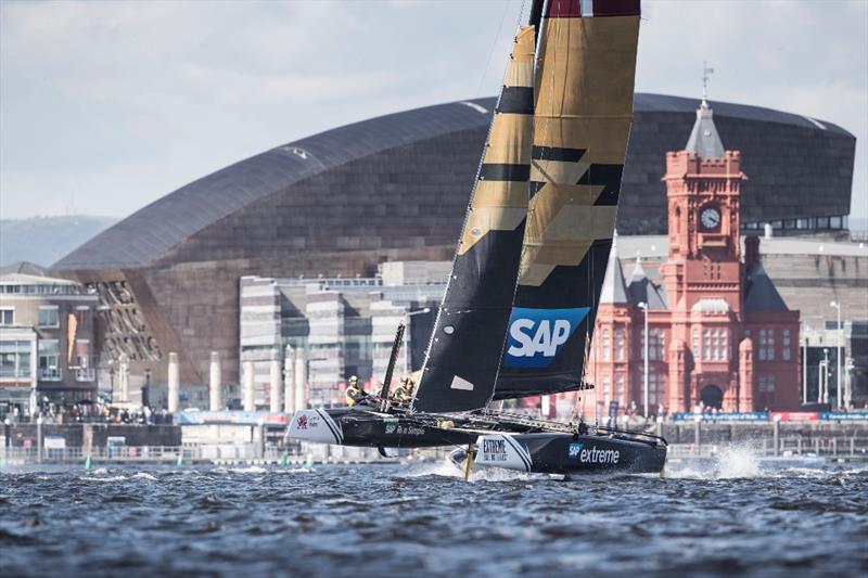 Extreme Sailing Series racing in Cardiff photo copyright Lloyd Images taken at  and featuring the GC32 class
