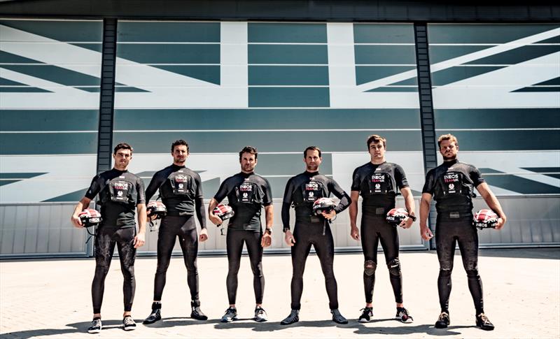 INEOS TEAM UK's  crew. From left to right: Iain Jensen, Giles Scott, Joey Newton, Sir Ben Ainslie, Neil Hunter and Nick Hutton - photo © Harry Kenney-Herbert / INEOS TEAM UK