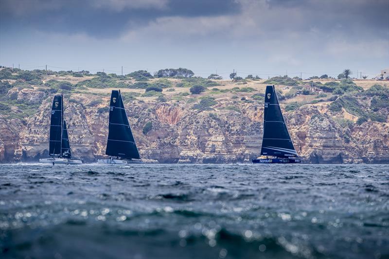 The dramatic cliffs of Lagos' Ponta da Piedade are a major Algarve tourist attraction during the GC32 Lagos Cup 2018 - photo © Jesus Renedo / GC32 Racing Tour