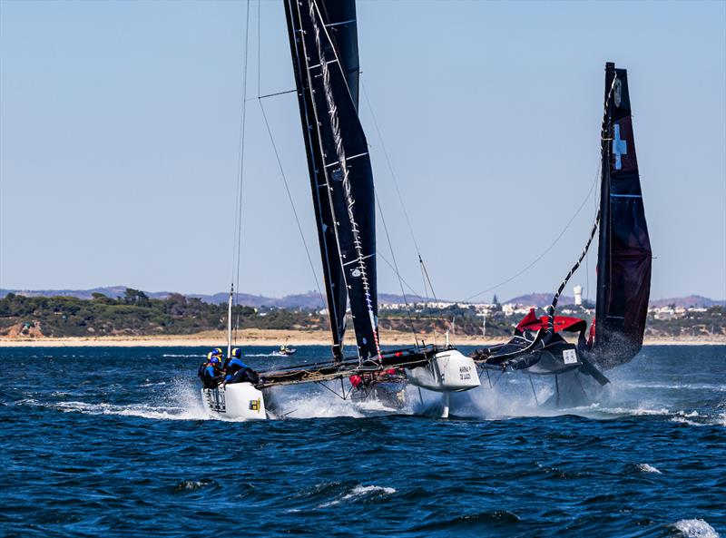 Zoulou surges past as Black Star's mast breaks on day 2 of 2021 GC32 Lagos Cup 1 photo copyright Sailing Energy/ GC32 Racing Tour  taken at  and featuring the GC32 class