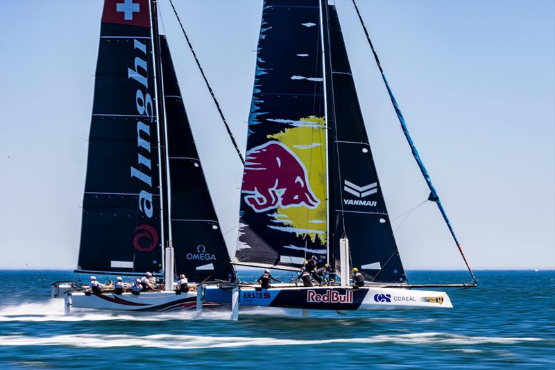 Old rivals Alinghi v Red Bull on day 2 of 2021 GC32 Lagos Cup 1 - photo © Sailing Energy/ GC32 Racing Tour 