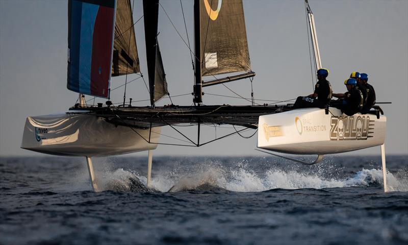 Erik Maris' Zoulou has held on to the lead on day 2 of the GC32 World Championship 2021 photo copyright Sailing Energy / GC32 Racing Tour taken at  and featuring the GC32 class