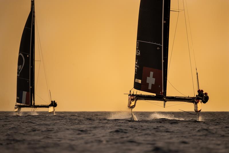 Team Tilt leads Zoulou down the run on day 2 of the GC32 World Championship 2021 photo copyright Sailing Energy / GC32 Racing Tour taken at  and featuring the GC32 class