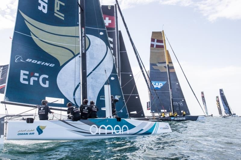 Final day - Extreme Sailing Series photo copyright Lloyd Images taken at Oman Sail and featuring the GC32 class