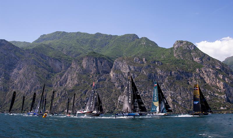 Day 2 of the GC32 World Championship at Garda photo copyright Pedro Martinez / GC32 World Championship taken at Fraglia Vela Riva and featuring the GC32 class