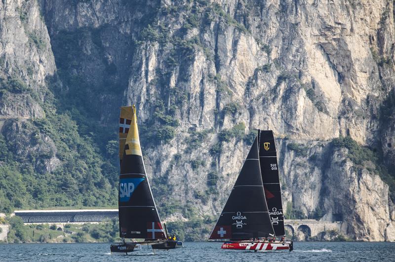 Team Tilt fended off a strong challenge from SAP Extreme Sailing Team in the GC32 World Championship at Garda - photo © Pedro Martinez / GC32 World Championship