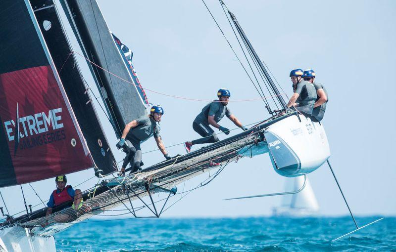 Spanish Impulse in action - Extreme Sailing Series Barcelona 2017 - photo © Lloyd Images