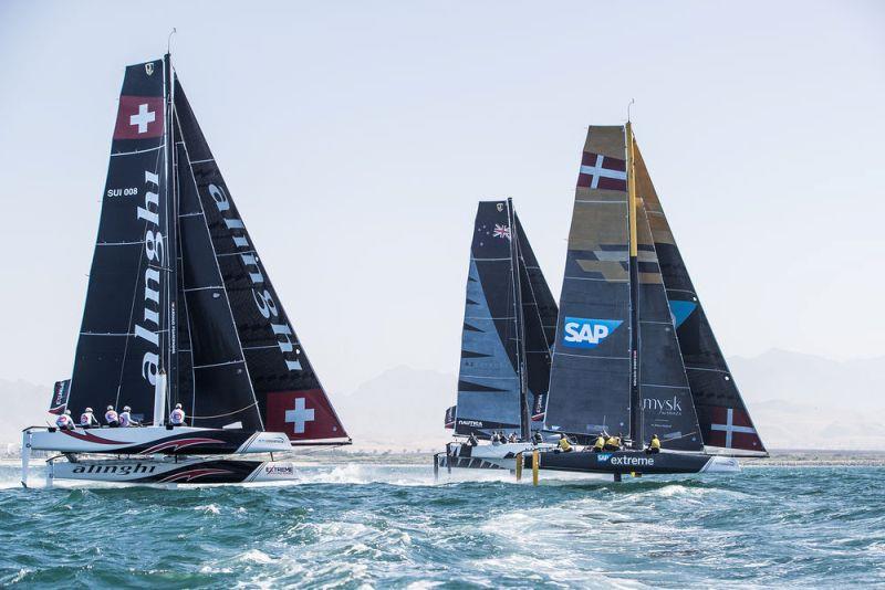 Extreme Sailing Series Act 1, Muscat 2018 - Day 4 - Fleet photo copyright Lloyd Images taken at  and featuring the GC32 class