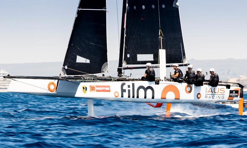 .film Racing was star of the show in the final race on day 1 of the GC32 Racing Tour at the 37 Copa del Rey MAPFRE photo copyright Sailing Energy / GC32 Racing Tour taken at Real Club Náutico de Palma and featuring the GC32 class