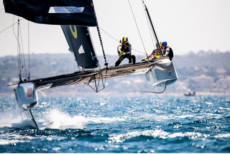 Powered up and fully trucking on board Erik Maris' Zoulou on day 1 of the GC32 Racing Tour at the 37 Copa del Rey MAPFRE - photo © Sailing Energy / GC32 Racing Tour