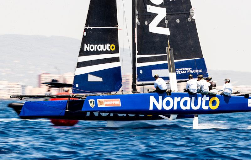 Franck Cammas' NORAUTO powered by Team France claimed today's first two races on day 1 of the GC32 Racing Tour at the 37 Copa del Rey MAPFRE photo copyright Sailing Energy / GC32 Racing Tour taken at Real Club Náutico de Palma and featuring the GC32 class