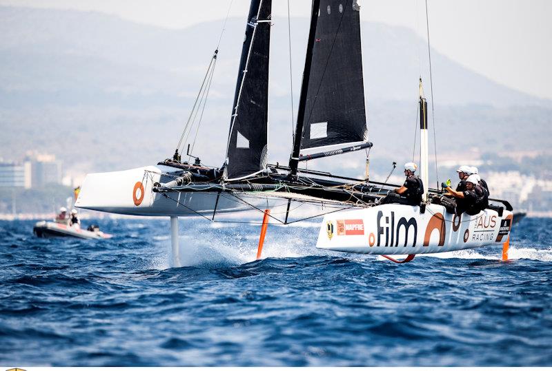 Simon Delzoppo's .film Racing has taken the lead in the ANONIMO Speed Challenge on day 2 of the GC32 Racing Tour at the 37 Copa del Rey MAPFRE - photo © Sailing Energy / GC32 Racing Tour