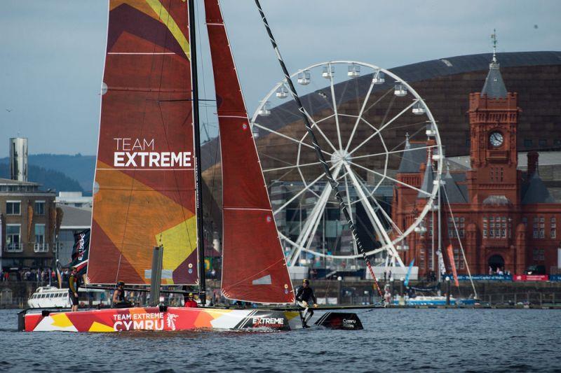 Team Extreme Wales in front of the iconic Cardiff skyline in 2017. - photo © Vincent Curutchet / Lloyd Images